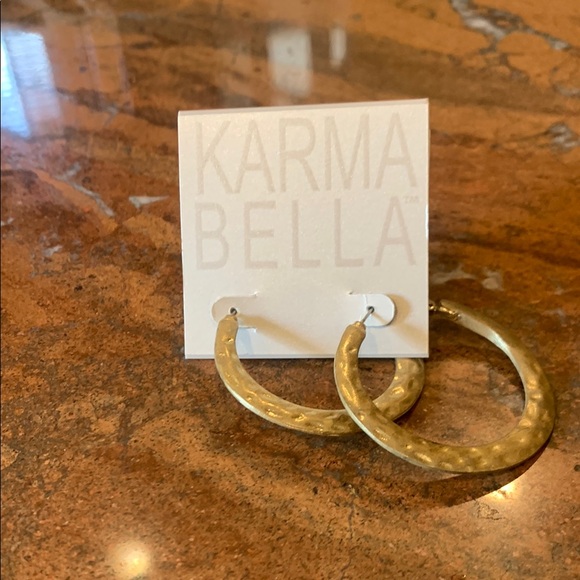 Karma Bella Gold Textured Hoop Earrings - Picture 1 of 1